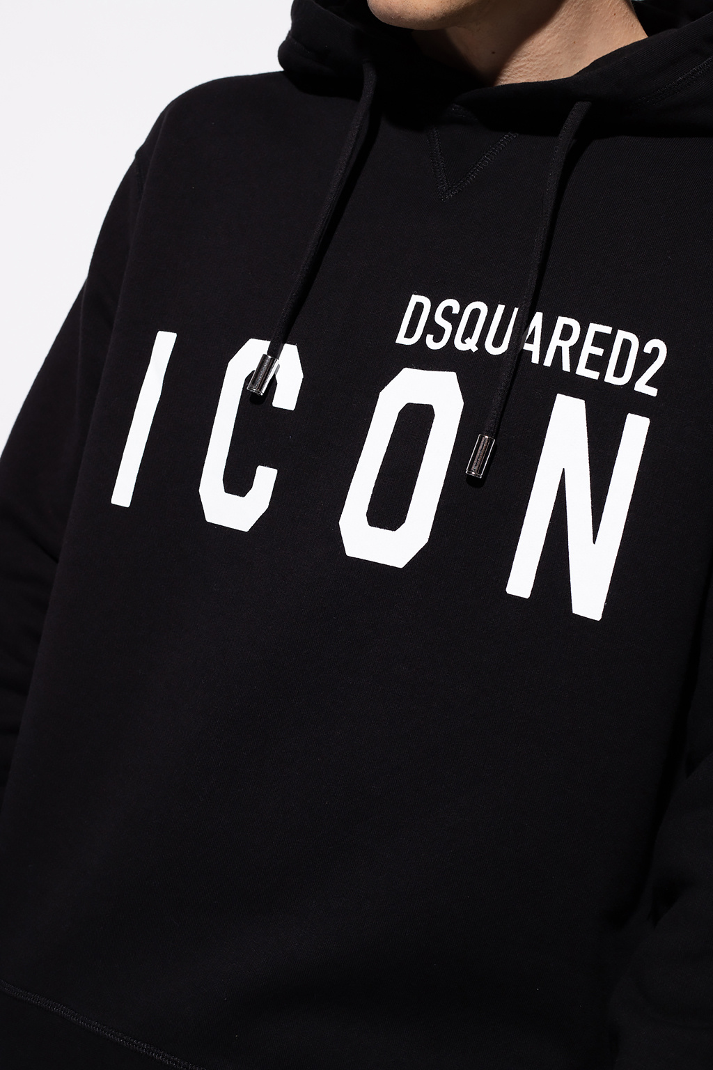 Dsquared2 zip-up cotton hoodie Black